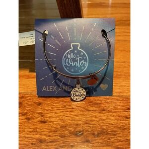 Alex And Ani Hello Winter Women's Glitter Ornament Charm Bangle Bracelet New